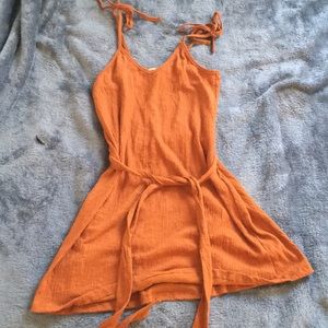 Burnt orange tied billabong dress